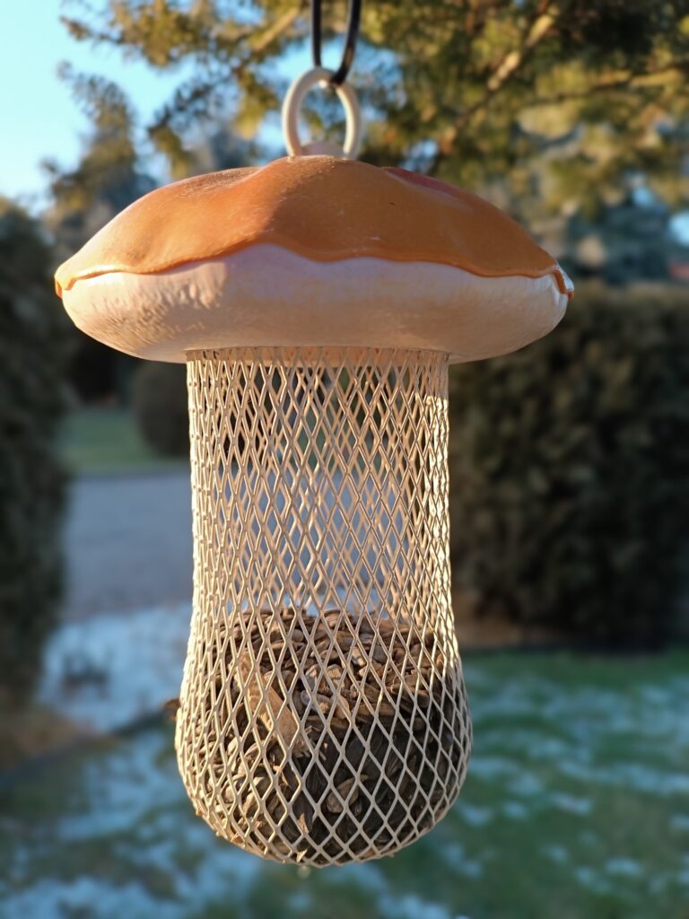 paśnik dla ptaków w kształcie grzyba