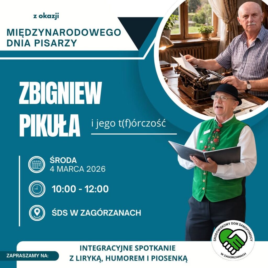 plakat informacyjny dotyczący spotkania z artystą