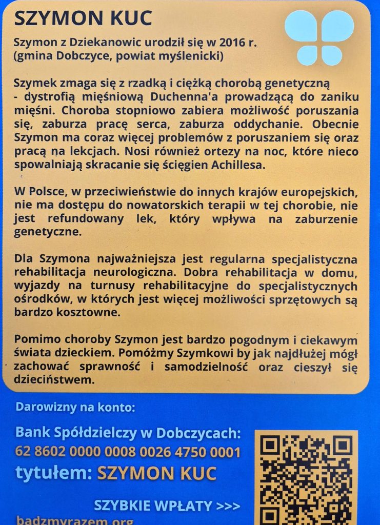 ulotka zachęcająca do przekazania 1,5% z podatku